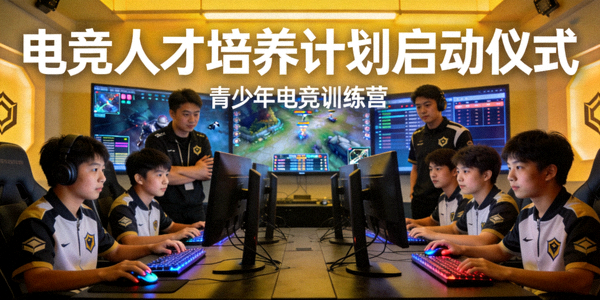 电竞人才培养计划启动仪式配图 - 青少年电竞训练营场景