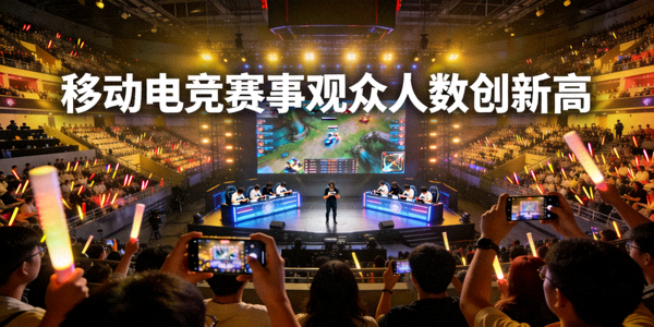 移动电竞赛事观众人数创新高 - 手机游戏竞技比赛现场观众席