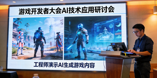 游戏开发者大会AI技术应用研讨会 - 工程师演示AI生成游戏内容