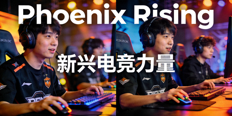新兴电竞力量 Phoenix Rising 战队比赛现场 - 年轻选手专注竞技的瞬间