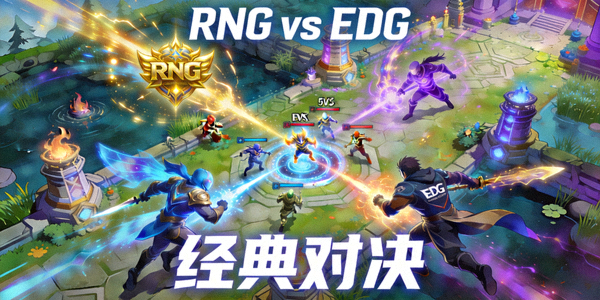 RNG与EDG经典对决，召唤师峡谷团战特效绚丽